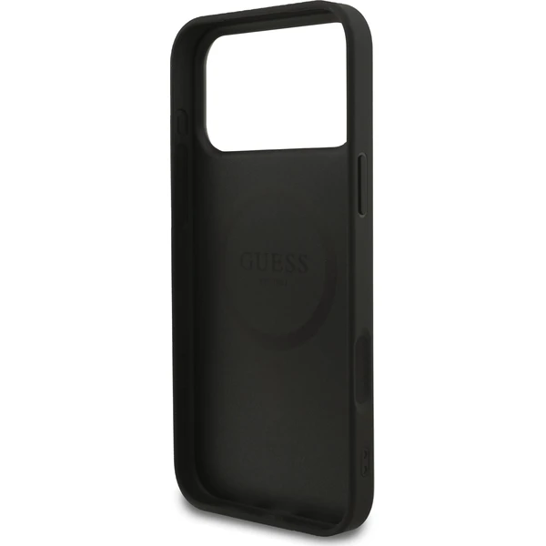 Guess PU Leather 4G Colored Ring MagSafe Zadní Kryt pro iPhone 17 Pro Max černý - Pouzdra - Obrázek 002ab8e5f9814038bcf949a0865da3db