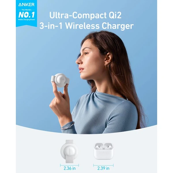 Anker MagGo B25M8 3v1 MagSafe nabíječka (15W) bílá - Nabíječky - Obrázek 009b9633566e49bdb2a67be0c867056c
