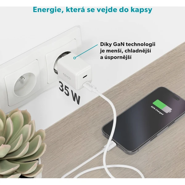 Epico UltraBoost GaN 35W síťový adaptér EA35 bílý - Nabíječky - Obrázek 00HL000K01