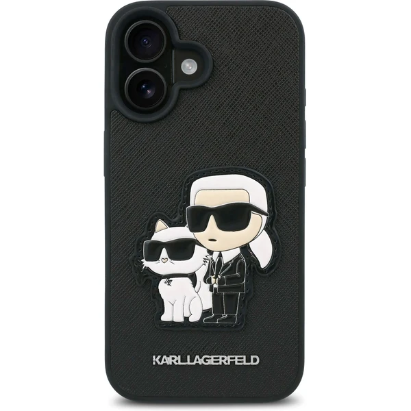 Karl Lagerfeld PU Saffiano Karl and Choupette kryt pro iPhone 16 Plus černý - Pouzdra - Obrázek 00a2cac580994dec98f44b1cd8a0f0d7
