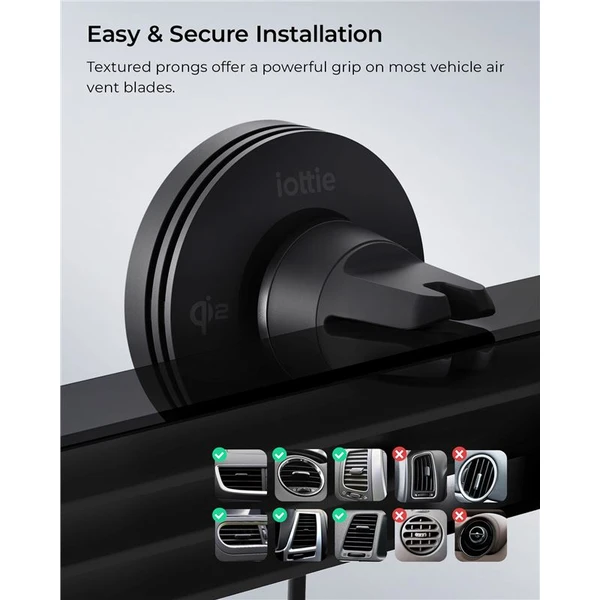 iOttie Velox MagSafe Qi2 Wireless Air Vent Mount držák do auta černý - Držáky - Obrázek 00a940e686e54633a1653fad861578ef