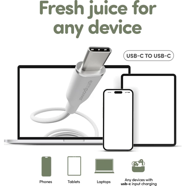 PanzerGlass USB-C/USB-C napájecí kabel 60W 1,2m bílý - Kabely a redukce - Obrázek 00aff59e7df940ceaae1e64ae18fe659