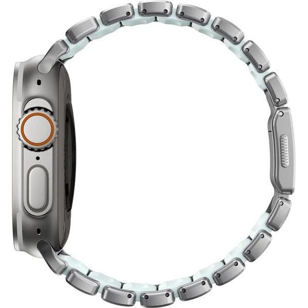 Nomad Stratos Band FKM řemínek Apple Watch 45/46/49mm Natural Titanium/Icy Blue - Řemínky - Obrázek 00bc2f856fa949bd81b8237ecc7a4f10