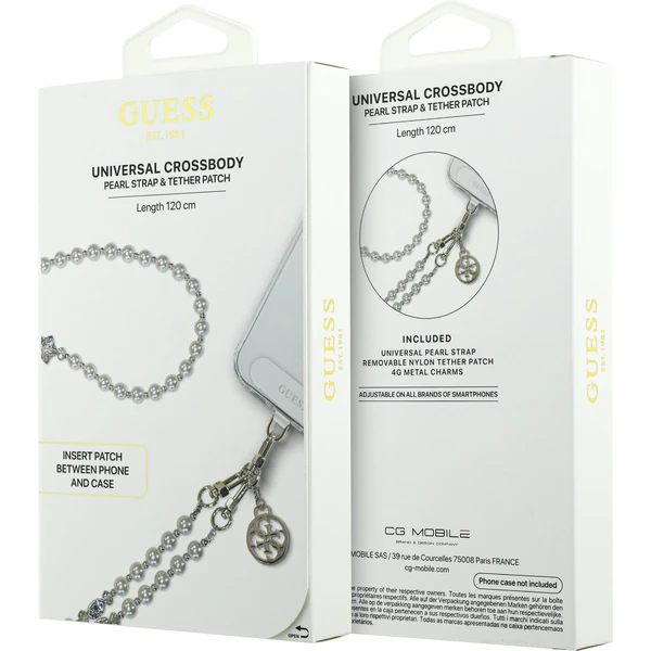 Guess Crossbody popruh Pearl and 4G Charm bílý - Popruhy a crossbody - Obrázek 00be4c8f1f2a4ca7979ff8e524390a38