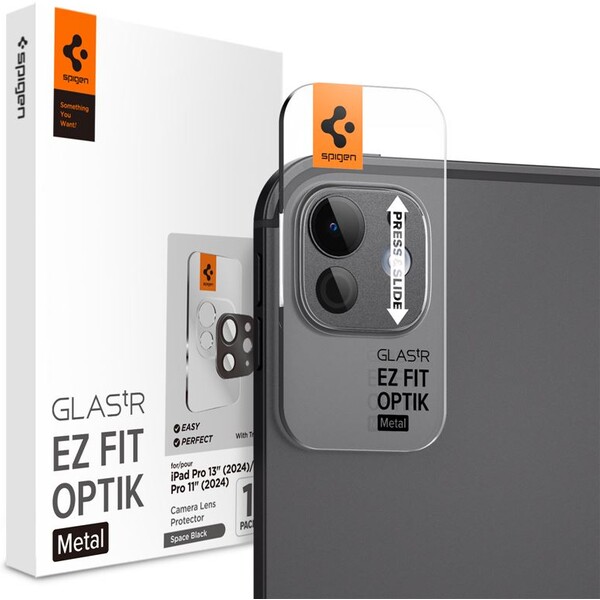Spigen Glass tR EZ Fit Optik Metal sklo na fotoaparát iPad Pro 13" 2024/ iPad Pro 11" 2024 černé