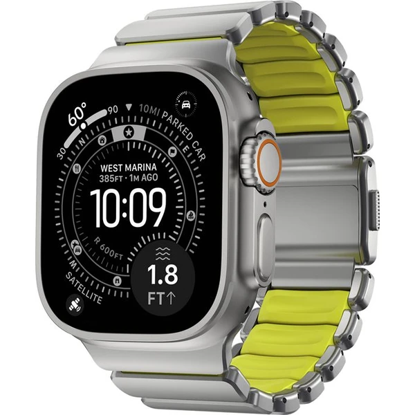 Nomad Stratos Band FKM řemínek Apple Watch 45/46/49mm Natural Titanium/Volt - Řemínky - Obrázek 011051f66be14a3a89aeff1c15d8598d