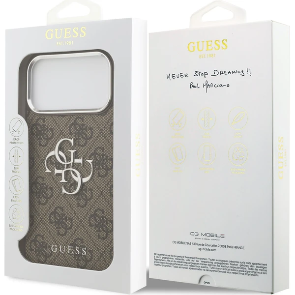 Guess PU 4G Metal Logo kryt iPhone 17 Pro Max stříbrný/hnědý - Pouzdra - Obrázek 0130ac47a05246d58bdb5148741eecf0