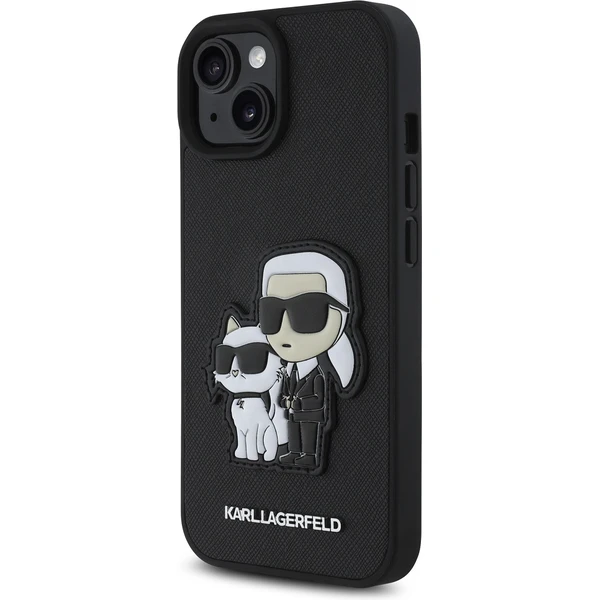 Karl Lagerfeld PU Saffiano Karl and Choupette kryt iPhone 15 černý - Pouzdra - Obrázek 014613057cc547d2a4df29502fcca0d8