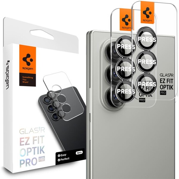 Spigen Glass tR EZ Fit Optik Pro HD sklo Samsung Galaxy Z Fold7 černé (2 ks)