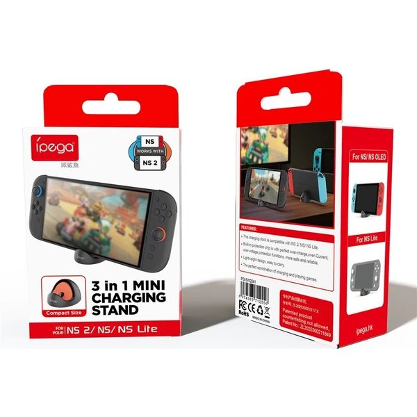 iPega SW2041 Mini Nabíjecí Dok pro Nintendo Switch Lite/Nintendo Switch/Nintendo Switch 2 černý - Nabíječky - Obrázek 01563abff03040ccb83f415c2f2a90a6