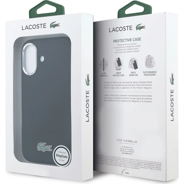 Lacoste PVC Iconic Petit Pique Metal Logo MagSafe kryt iPhone 16 černý - Pouzdra - Obrázek 016998cd30bc49e3a6d5a6db7b187f81