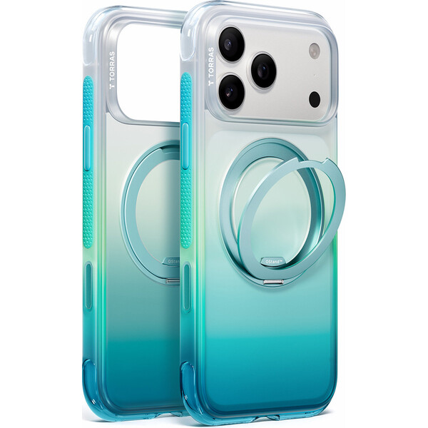 Torras Ostand O3 Air Gradient MagSafe kryt iPhone 18 Pro modrý/zelený