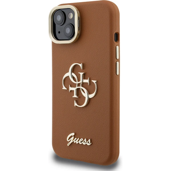 Guess PU Grained 4G Logo Stand Camera Frame kryt iPhone 14 hnědý - Pouzdra - Obrázek 0197884c80ae4d6abaac808f18cfadfc