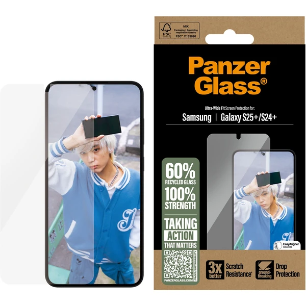 PanzerGlass® Ultra-Wide Fit sklo Samsung Galaxy S25+/S24+ s instalačním rámečkem - Ochranné folie a skla - Obrázek 01FC000J01