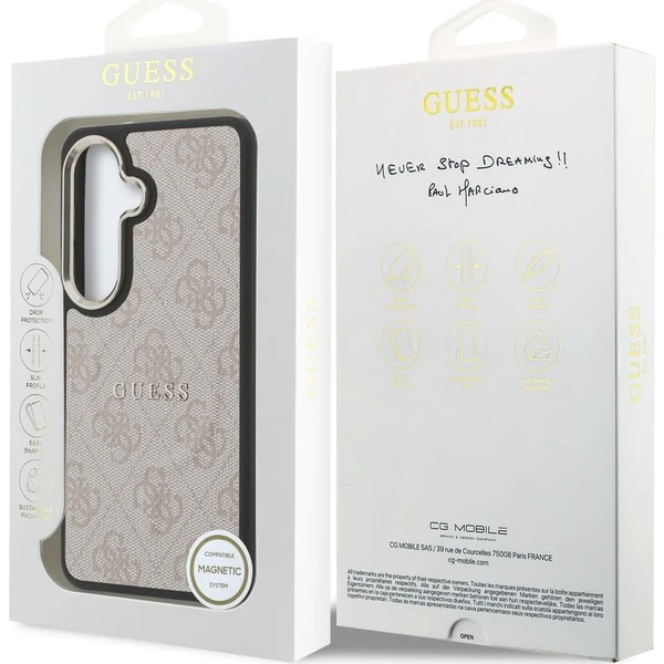Guess PU Leather 4G Gold Frame Magnetic kryt Samsung Galaxy S26 růžový - Pouzdra - Obrázek 01b190b500164e2db6cf6aae1ab1c0f1