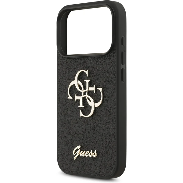 Guess PU Fixed Glitter 4G Metal Logo kryt iPhone 17 Pro černý - Pouzdra - Obrázek 01b33f1120b84f79873045d6ca26c388