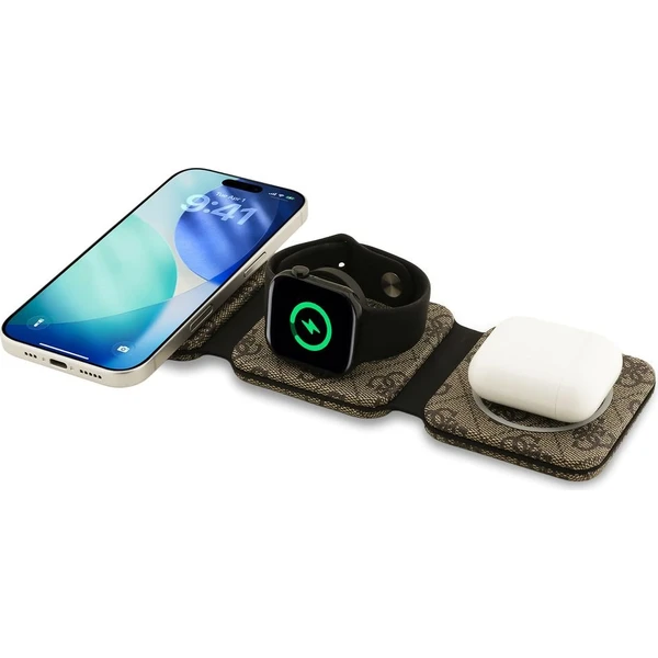 Guess PU 4G MagSafe bezdrátová nabíječka 3v1 hnědá - Nabíječky - Obrázek 01e60f27d4904f1f9674dbdb7b21cff3