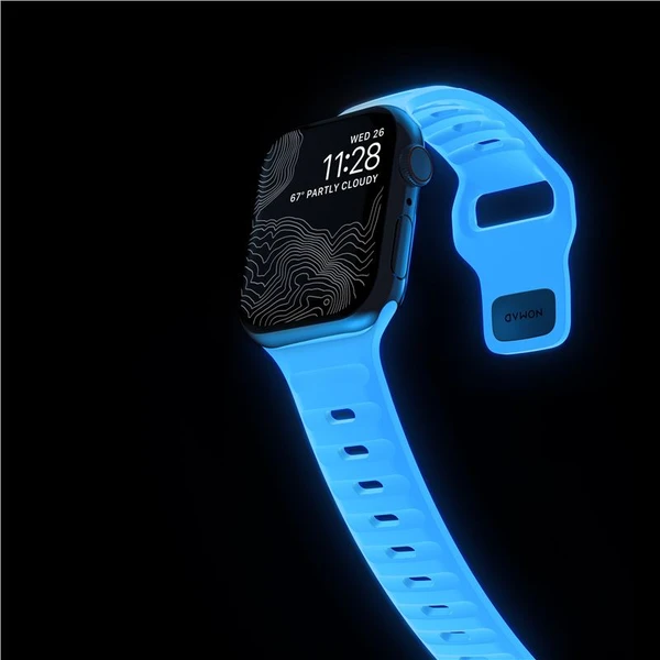 Nomad Sport Strap S/M řemínek pro Apple Watch 42/41/40/38mm Ice Blue Glow - Řemínky - Obrázek 01f1d9efed4a4d6b923a58080cb86bde