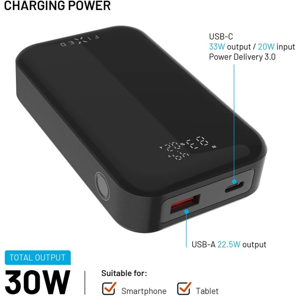 FIXED Zen 10 Pro powerbanka s LCD displejem, 30W, 10 000 mAh, černá - Powerbanky - Obrázek 02114f318f754cbfaeeebdda6e8e0be5