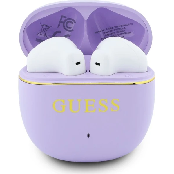 Guess Gold Line Glossy Classic Logo TWS bezdrátová sluchátka fialová - Sluchátka - Obrázek 021b9353097d4bb29ee242ce387bca3b