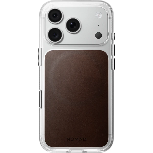 Nomad Clear Leather (Horween) MagSafe kryt iPhone 17 Pro/18 Pro Rustic Brown - Pouzdra - Obrázek 0250324f31454f599cc6b9bef2602d1c