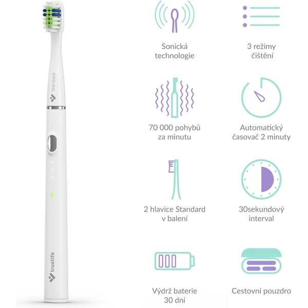 TrueLife SonicBrush Slim20 sonický kartáček bílý - Zubní kartáčky - Obrázek 0261327e0efc4818b3df856baeacde56