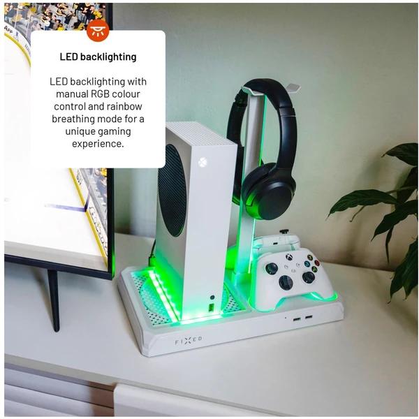 FIXED nabíjecí stanice pro Xbox Series X/S s odvětráváním, bílá - Nabíječky - Obrázek 027070a4402044de9480cead2e08be96