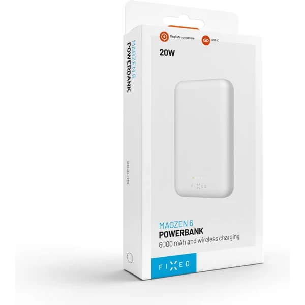 FIXED MagZen powerbanka s bezdrátovým nabíjením a Magsafe, 6000 mAh, bílá - Powerbanky - Obrázek 02731e24c1d14e60b25a3208236b36c3