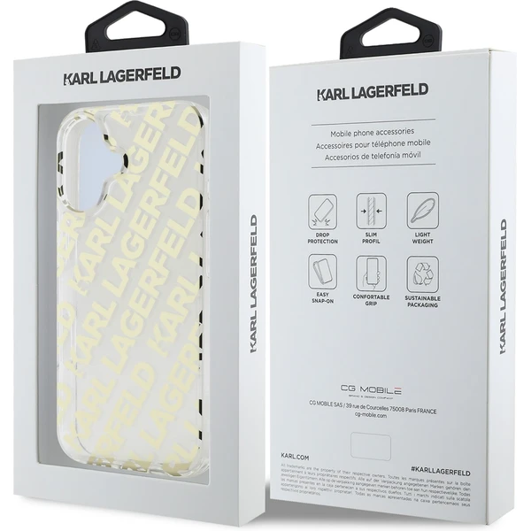 Karl Lagerfeld IML Electroplated Repeated Logo kryt pro iPhone 16 zlatý - Pouzdra - Obrázek 0277cb95ed9a46d5b4555e93e6aae104