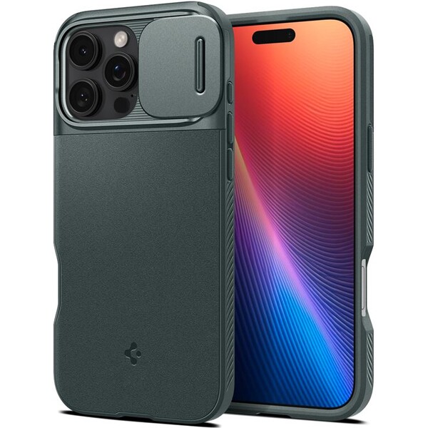 Spigen Optik Armor MagSafe kryt iPhone 16 Pro abyss green