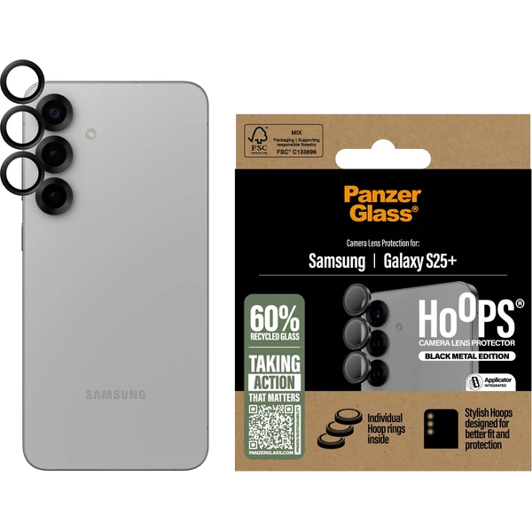 PanzerGlass® Hoops® Samsung Galaxy S25+ černé ochranné kroužky pro čočky fotoaparátu - Ochranné folie a skla - Obrázek 02FC000J01