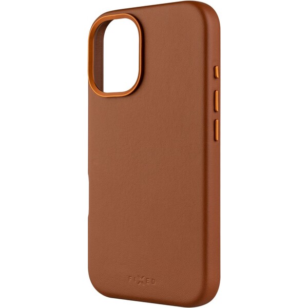 FIXED MagLeather kožený kryt s MagSafe Apple iPhone 16 hnědý