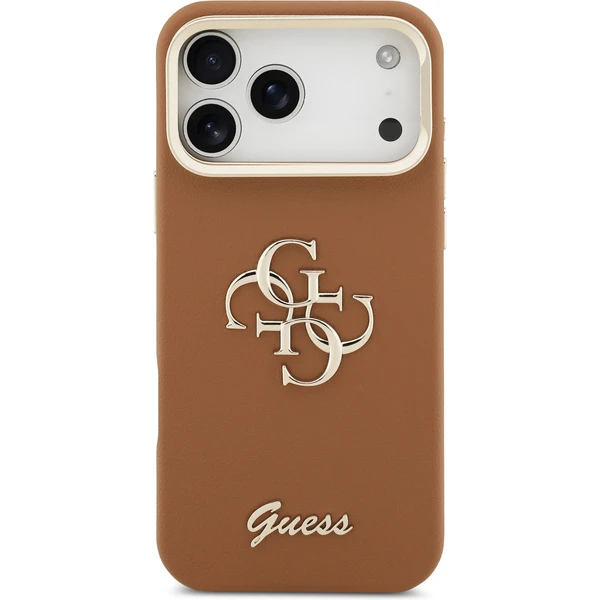 Guess PU Grained 4G Logo Stand Camera Frame kryt iPhone 17 Pro Max hnědý - Pouzdra - Obrázek 03656e4d12c2407f85cd9a0b95dc73fd