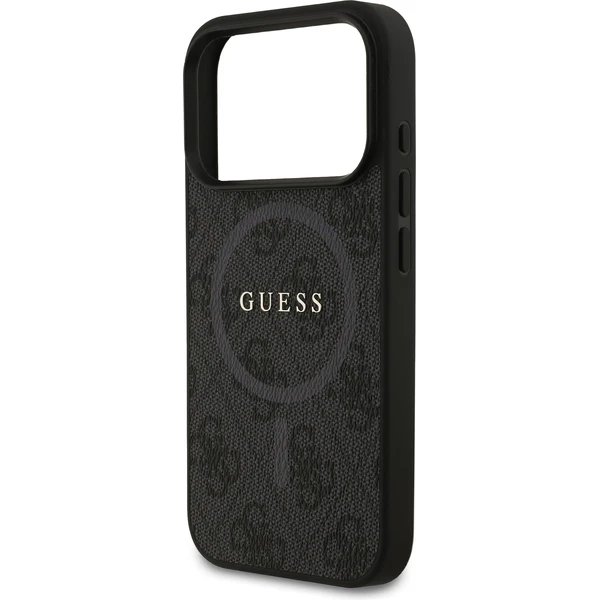 Guess PU Leather 4G Colored Ring MagSafe Zadní Kryt pro iPhone 17 Pro černý - Pouzdra - Obrázek 0369552bae644be593118914c1ed63af