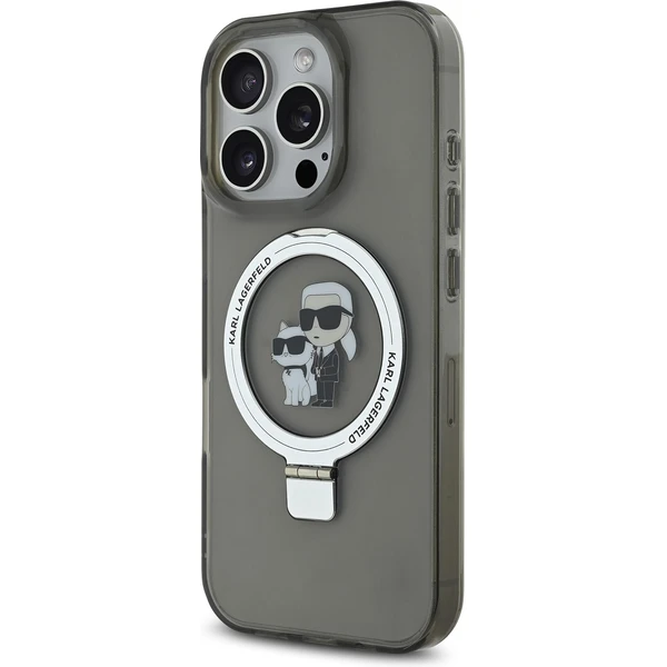 Karl Lagerfeld Ringstand Karl and Choupette MagSafe kryt pro iPhone 16 Pro Max černý - Pouzdra - Obrázek 036f6bd190414e64ac506f354630f65b