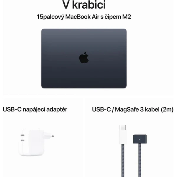 CTO Apple MacBook Air 15,3" (2023) / 16GB / CZ KLV / 70W / inkoustová / 256GB SSD (Další) - Notebooky - Obrázek 03I2000701