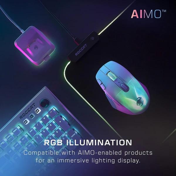 Turtle Beach KONE XP Air bezdrátová herní myš bílá + RGB nabíjecí stanice Rapid (Bundle) - Myši - Obrázek 03MI000K01