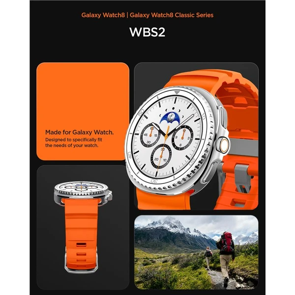 Spigen Silicone Band řemínek Samsung Galaxy Watch8/Classic 46mm/44mm/40mm oranžový - Řemínky - Obrázek 03a5666572bf4b7b8695682217a379b3