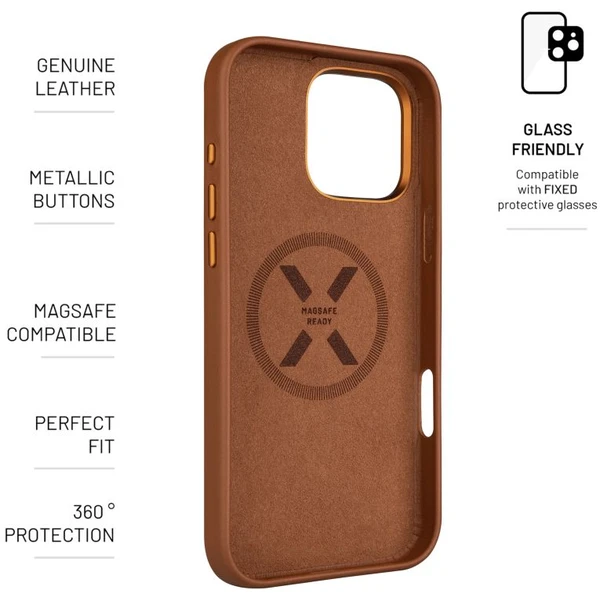 FIXED MagLeather kožený kryt s MagSafe Apple iPhone 16 Pro Max hnědý - Pouzdra - Obrázek 03b6971349a4450eb2df608ee070e35d