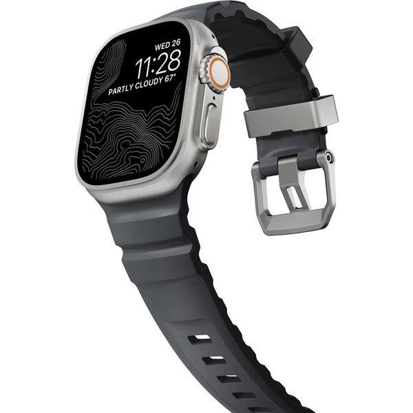 Nomad Rocky Point Band řemínek Apple Watch 49/45/44/42mm stříbrný/tmavě šedý - Řemínky - Obrázek 03cce185ddb040e8b2e084b7d7b52422