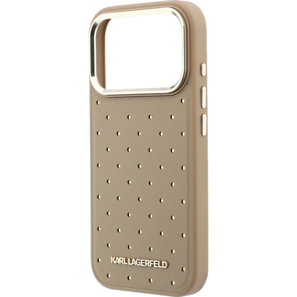 Karl Lagerfeld PU Perforated Gold Dots MagSafe kryt iPhone 17 Pro Max béžový - Pouzdra - Obrázek 0412a9912f484e93b00501298f2d5fca