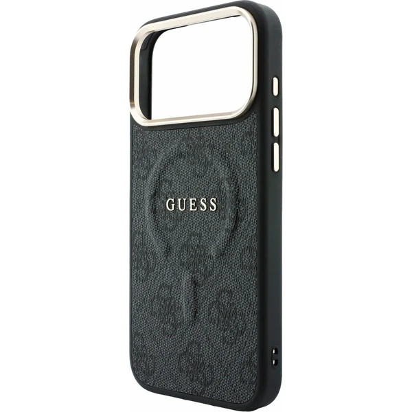 Guess PU Leather 4G Gold Frame Embossed MagSafe kryt iPhone 18 Pro černý - Pouzdra - Obrázek 04220ef1a433401fa66431be03a1979a