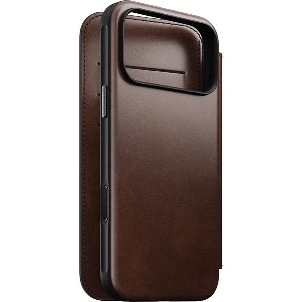 Nomad Modern Leather Folio (Horween) MagSafe kožené pouzdro iPhone 17 Pro Max/18 Pro Max Rustic Brow - Pouzdra - Obrázek 0422d1f113af415faecca7f5aede0e40