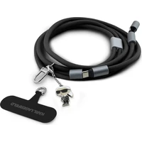Karl Lagerfeld Ikonik Charm popruh s integrovaným nabíjecím kabelem USB-C/USB-C černý - Popruhy a crossbody