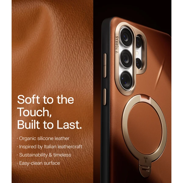 Torras Ostand Q3 VegSkin MagSafe kryt Samsung Galaxy S26 Ultra amber brown - Pouzdra - Obrázek 044e89e764544cbcbc4cf26d2bd43d5a