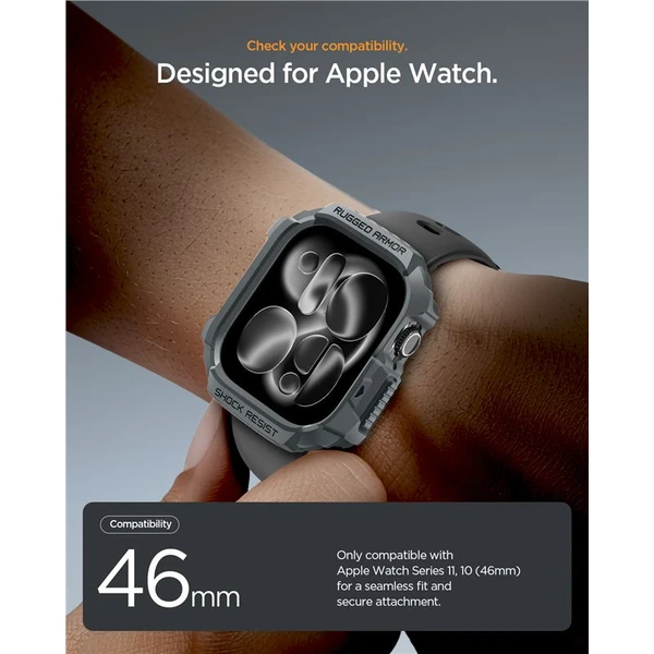 Spigen Rugged Armor 2 pouzdro Apple Watch 11 (46mm) dark gray - Pouzdra - Obrázek 046614931aa2419a9e1d3b0aa459d520