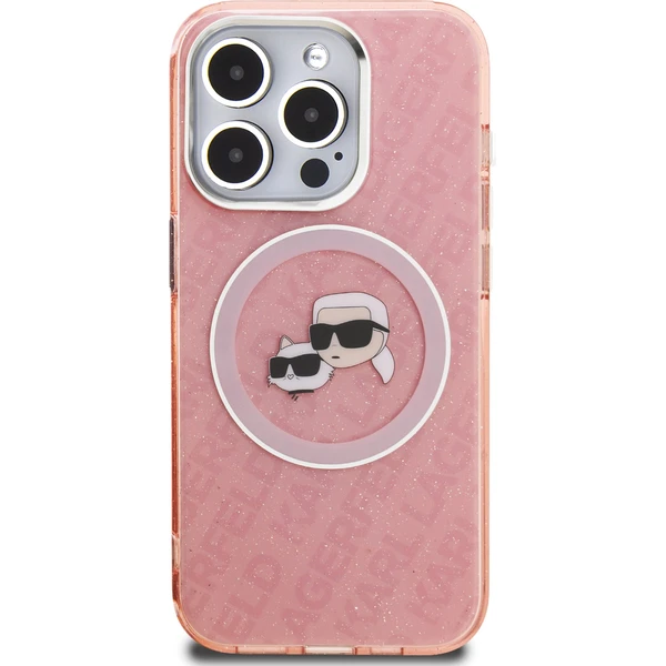 Karl Lagerfeld IML K&CH Heads Repeated Logo MagSafe kryt iPhone 15 Pro Max růžový - Pouzdra - Obrázek 0473f102c4a84bd8ae0bd5ff1685093b