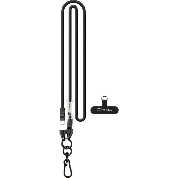 Tactical Wire Snake popruh s nabíjecím kabelem USB-C 1,2m Black