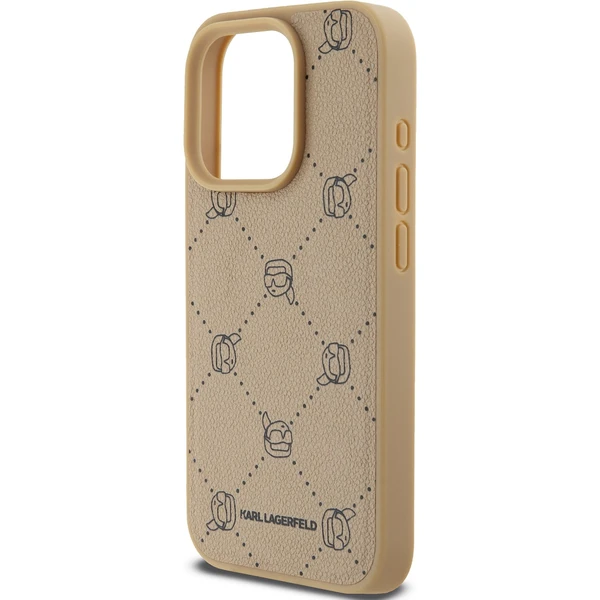 Karl Lagerfeld PU Karl Heads Pattern Magsafe zadní kryt pro iPhone 15 Pro béžový - Pouzdra - Obrázek 04c66b2483d34696a3eb75aa24534547