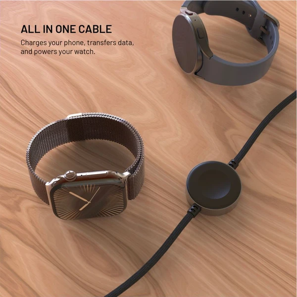 FIXED Power Watch Cable USB-C/USB-C a Apple/Samsung Watch nabíječkou, 1.5m, PD 60W šedý - Kabely a redukce - Obrázek 04eb8298620748be826ece99584c919f